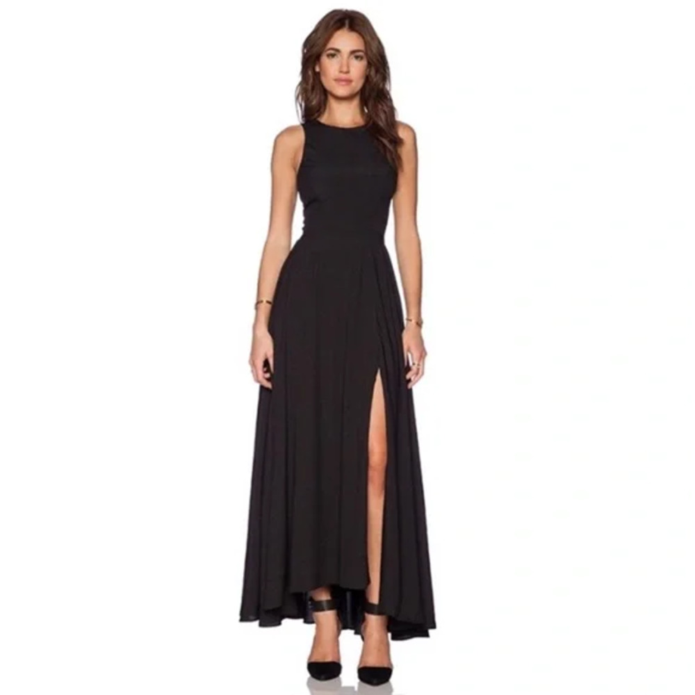 NAVEN x Revolve High Neck Side Slit Maxi Dress